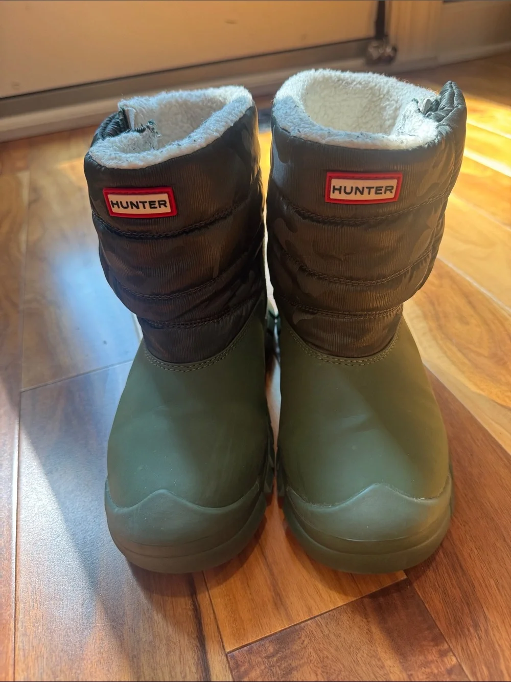Hunter Intrepid Reflective Camo Snow Boot- Flexing Green - Size Youth 13